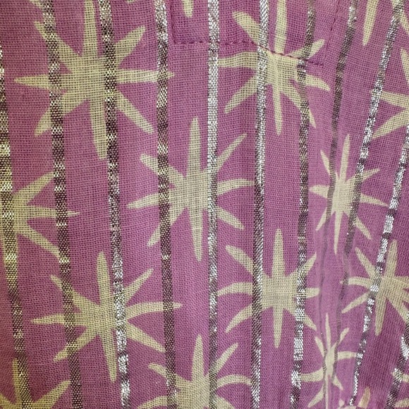 Oliphant Tiered Balloon Sleeve Star Print Dress Purple Size S - Picture 6 of 8